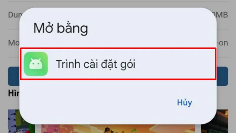Bước 3: Tiếp theo bạn chọn “Trình cài đặt gói” để tải xuống File Minecraft APK về máy của mình nhé